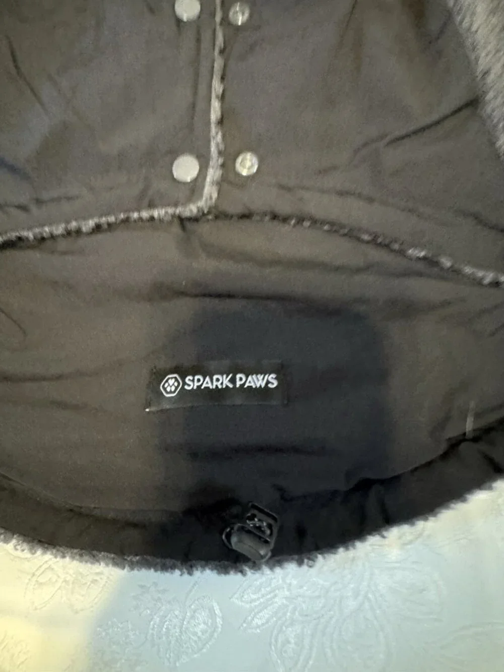 Spark Paws Black Gray Fleece Reversible Dog Hoodie Sweater 2XL Big Dogs NEW